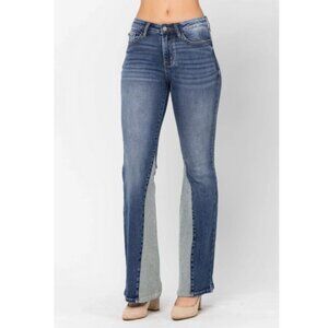 NWT Judy Blue Midrise Inseam Panel Flare Jeans - Style 88524
